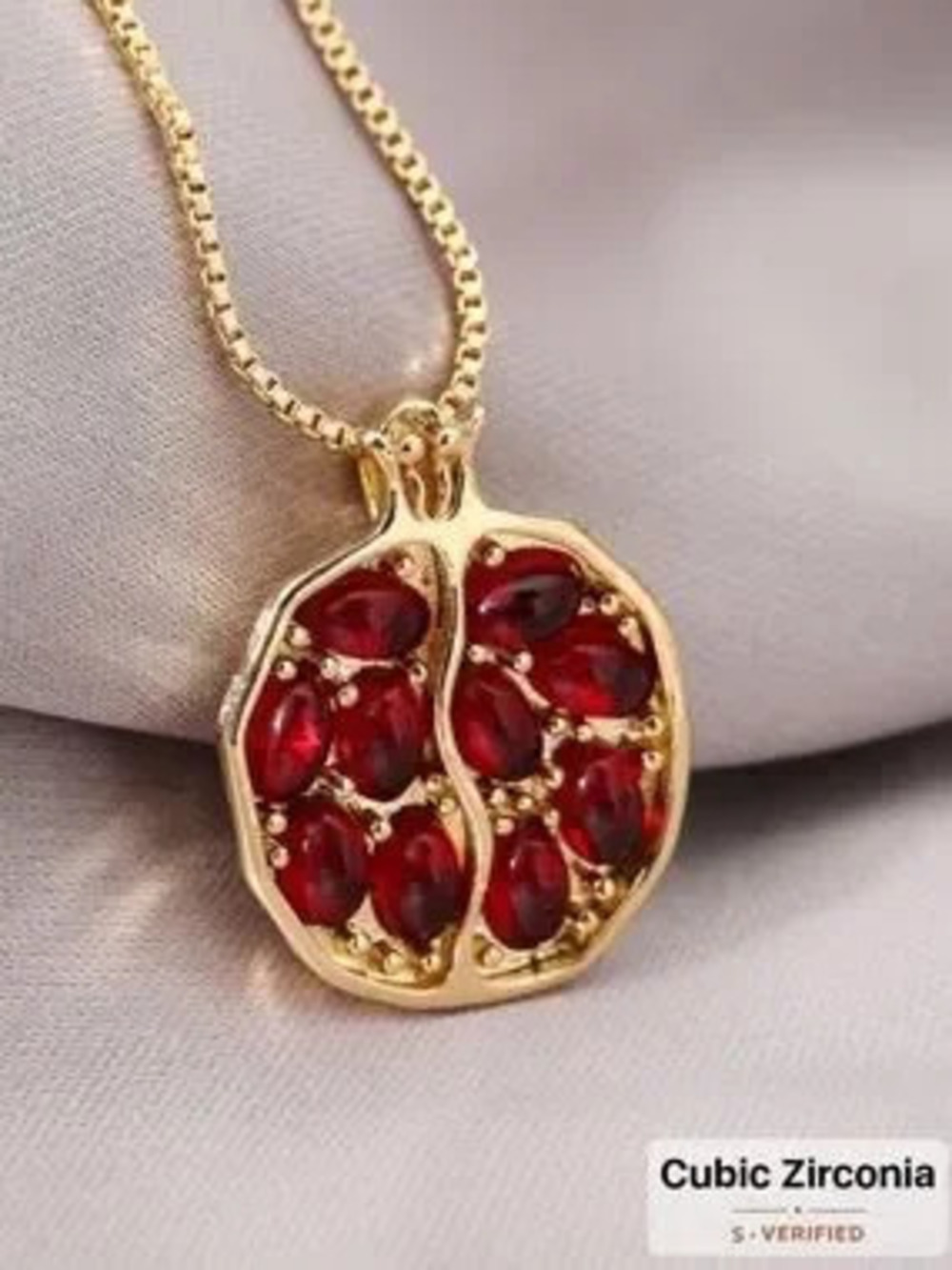 Pomelle Rouge Crystal Pendant Necklace